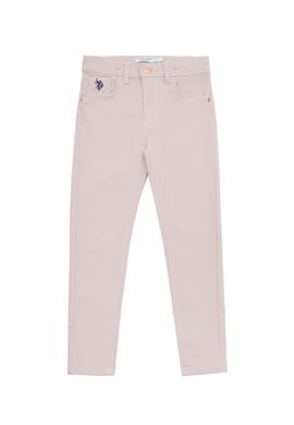 Kız Çocuk Bej Kanvas Pantolon - 50266387040