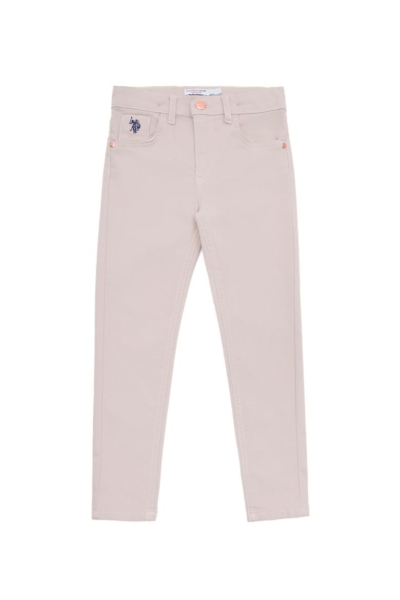 Kız Çocuk Bej Kanvas Pantolon - 50266387040
