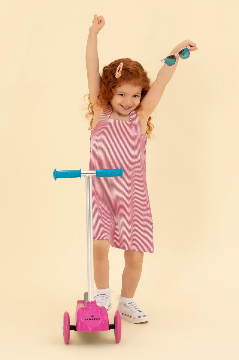 Kız Çocuk Pembe Örme Elbise