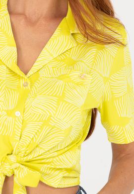 Kadın Neon Sarı Örme Gömlek - 50267598015