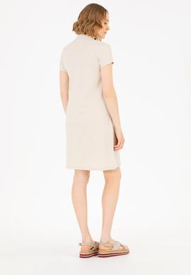 Kadın Taş Polo Yaka Örme Elbise - 50269546062