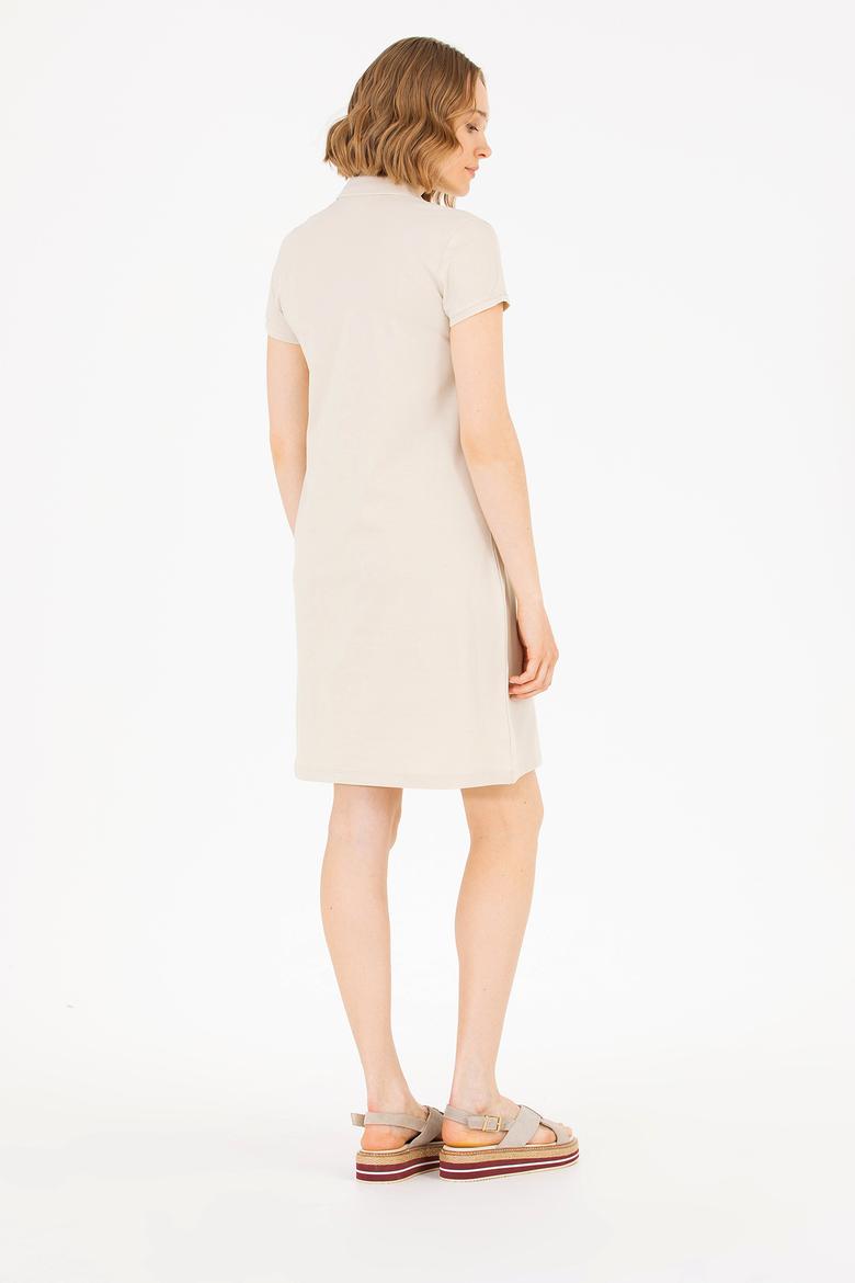 Kadın Taş Polo Yaka Örme Elbise - 50269546062