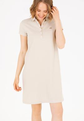 Kadın Taş Polo Yaka Örme Elbise - 50269546062