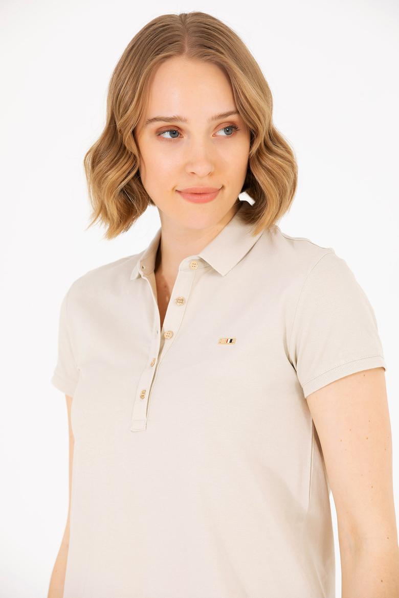 Kadın Taş Polo Yaka Örme Elbise - 50269546062