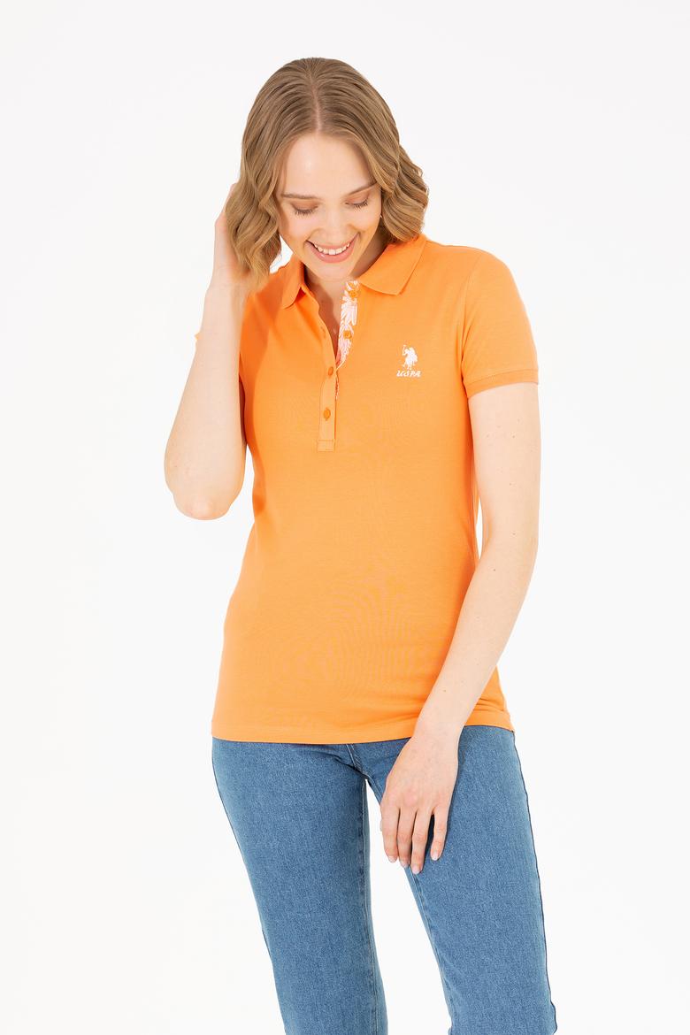 Kadın Turuncu Basic Polo Yaka Tişört - 50262698040