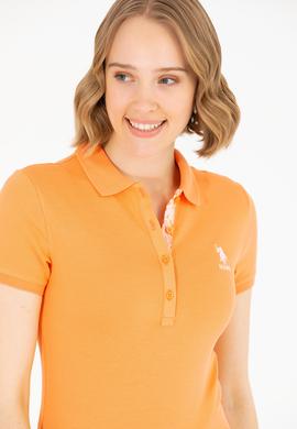 Kadın Turuncu Basic Polo Yaka Tişört - 50262698040