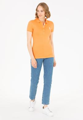 Kadın Turuncu Basic Polo Yaka Tişört - 50262698040