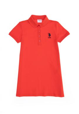 Kız Çocuk Kırmızı Polo Yaka Örme Elbise - 50271860029