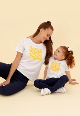 Kız Çocuk Beyaz Bisiklet Yaka Tişört - 50266690001