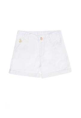 Kız Çocuk Beyaz Dokuma Şort - 50268087019