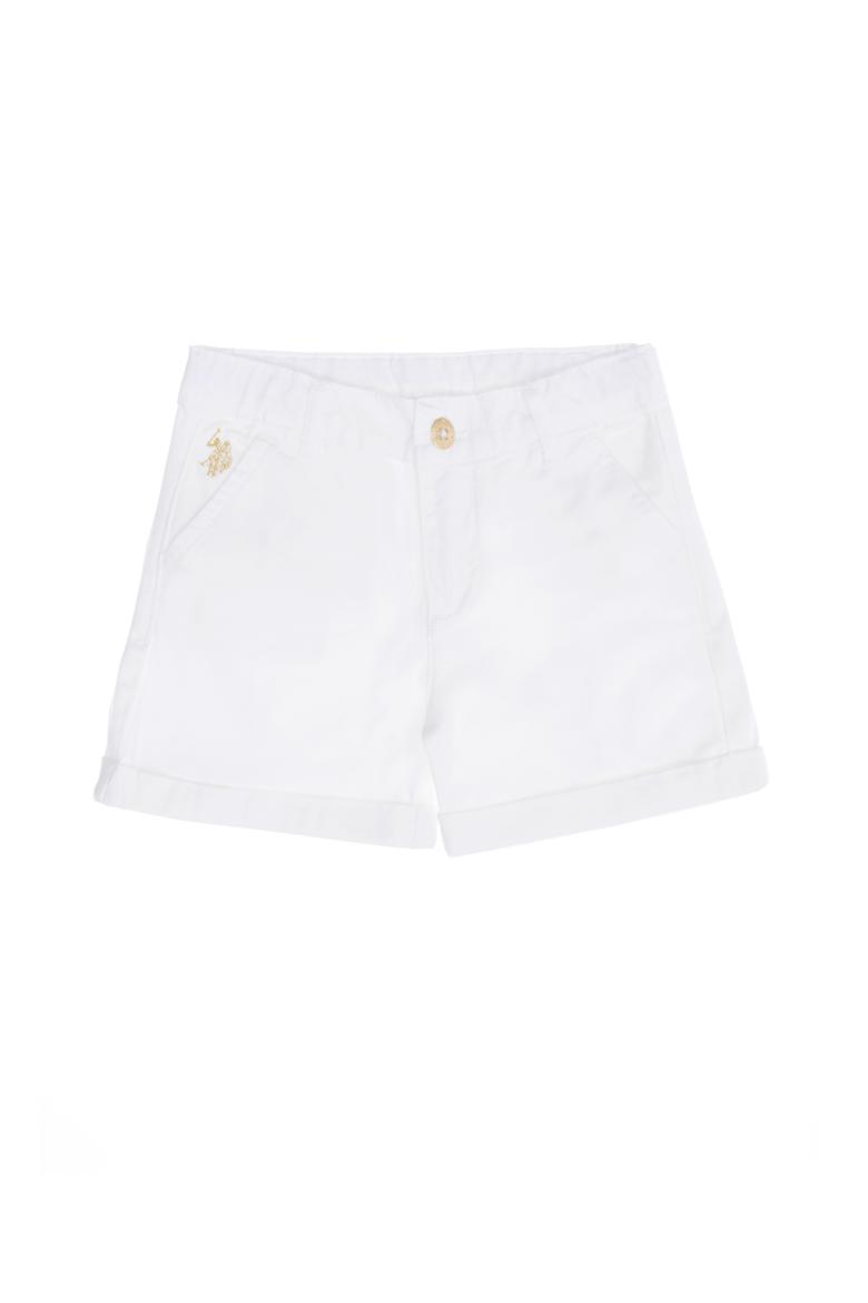 Kız Çocuk Beyaz Dokuma Şort - 50268087019