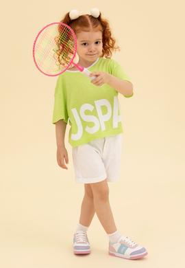 Kız Çocuk Beyaz Dokuma Şort - 50268087019