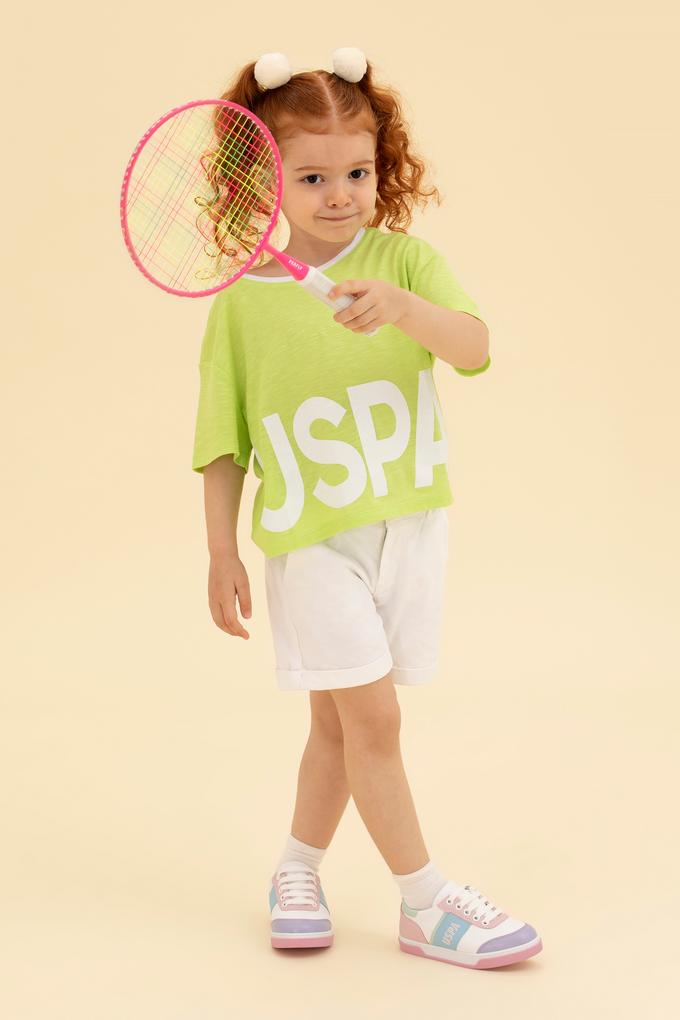 Kız Çocuk Beyaz Dokuma Şort