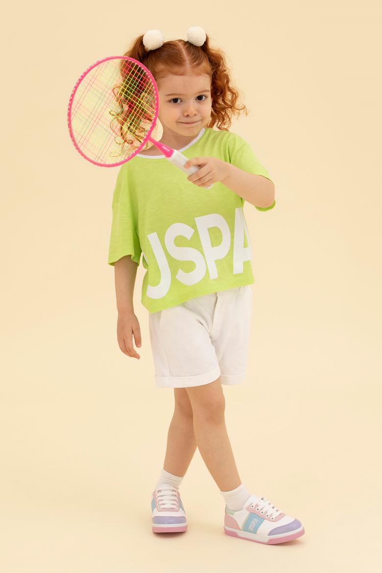 Kız Çocuk Beyaz Dokuma Şort