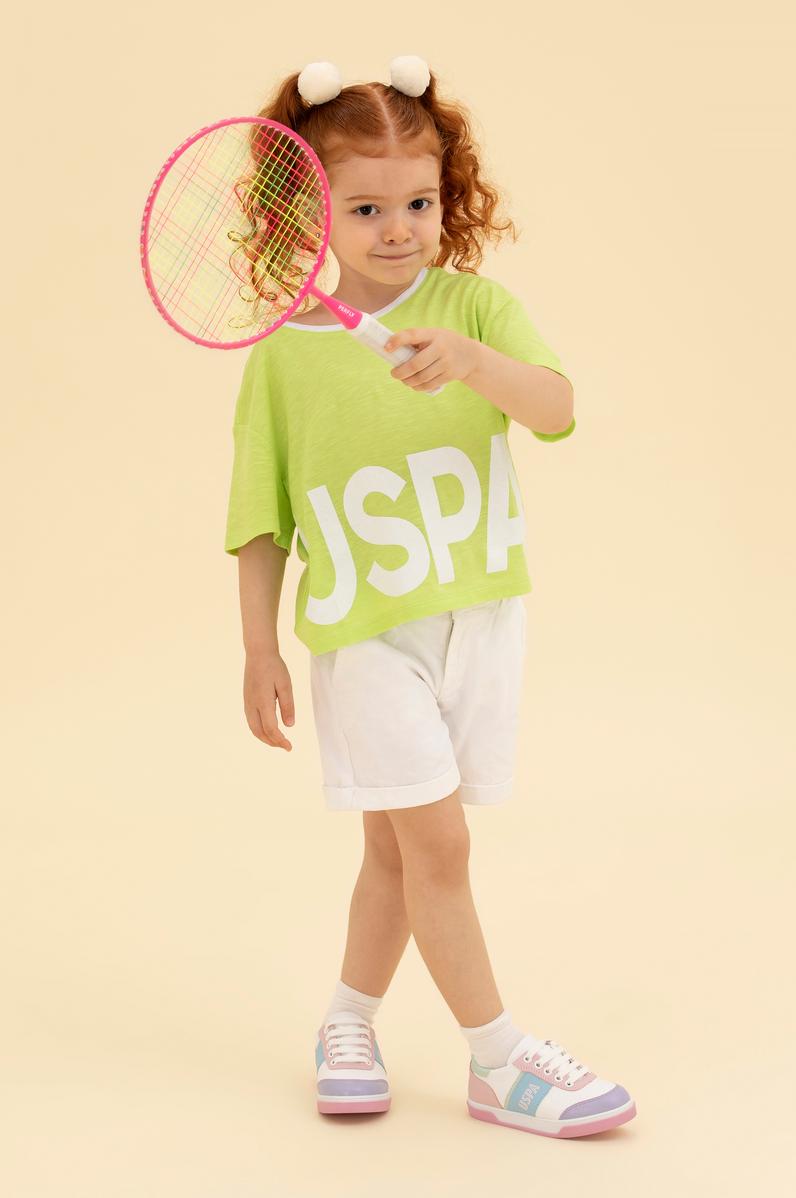 Kız Çocuk Beyaz Dokuma Şort