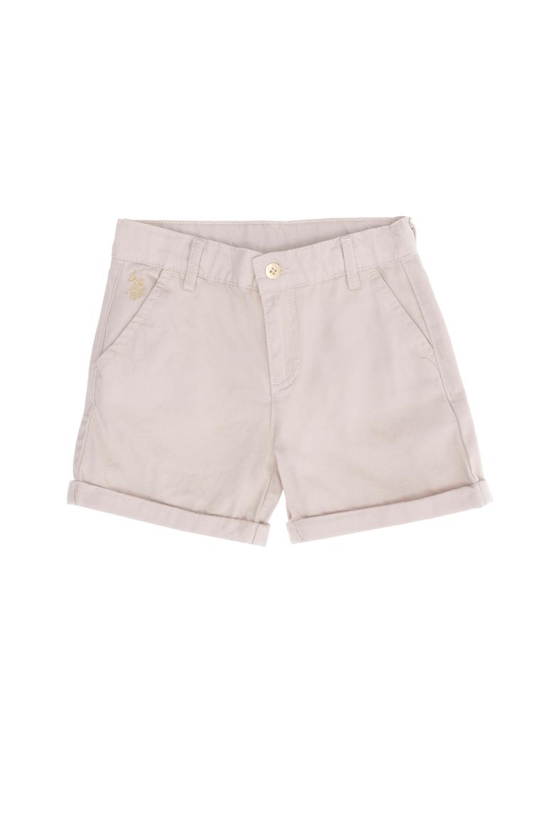 Kız Çocuk Bej Dokuma Şort - 50268087021