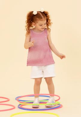 Kız Çocuk Pembe Bisiklet Yaka Tişört - 50270082001