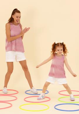 Kız Çocuk Pembe Bisiklet Yaka Tişört - 50270082001