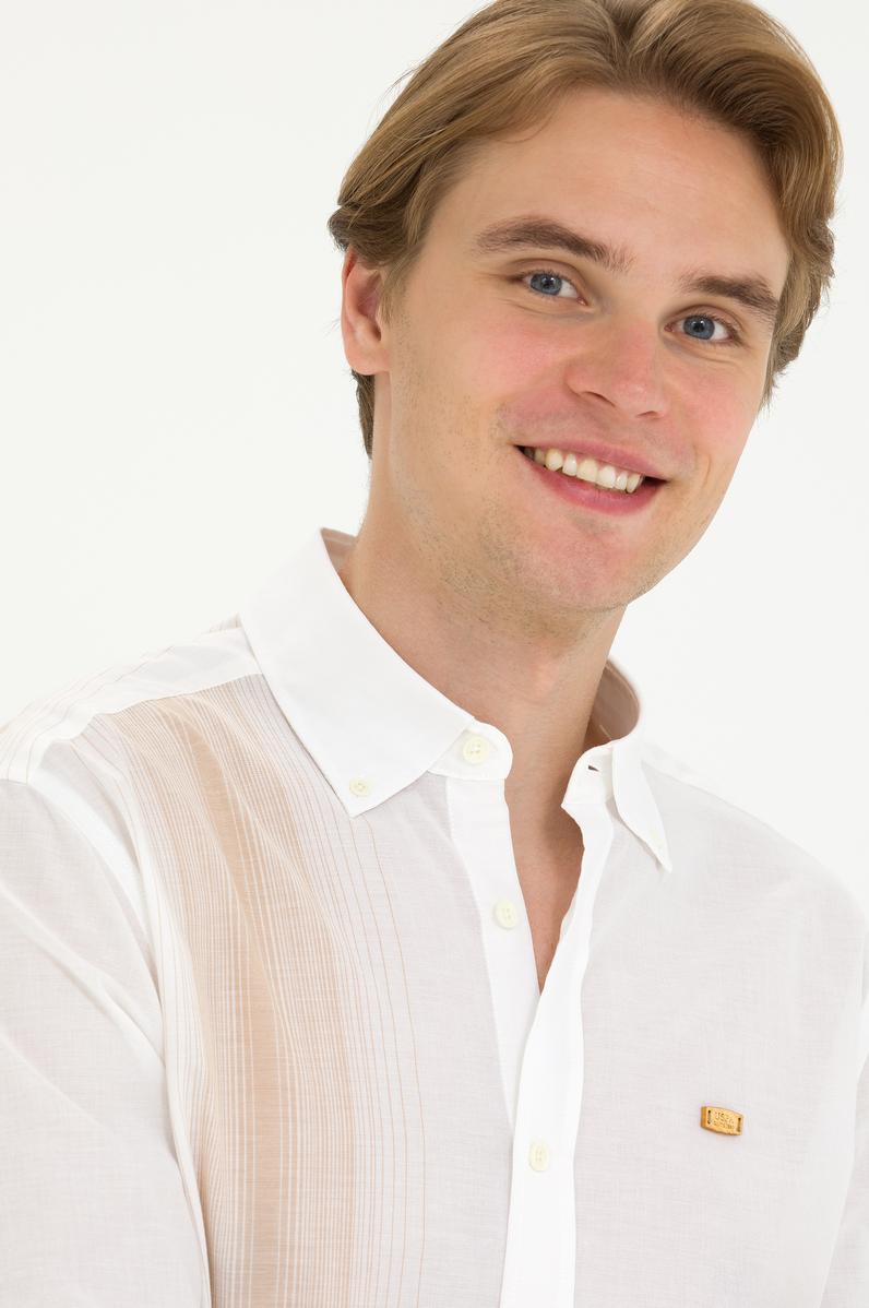 Erkek Camel Uzun Kollu Gömlek