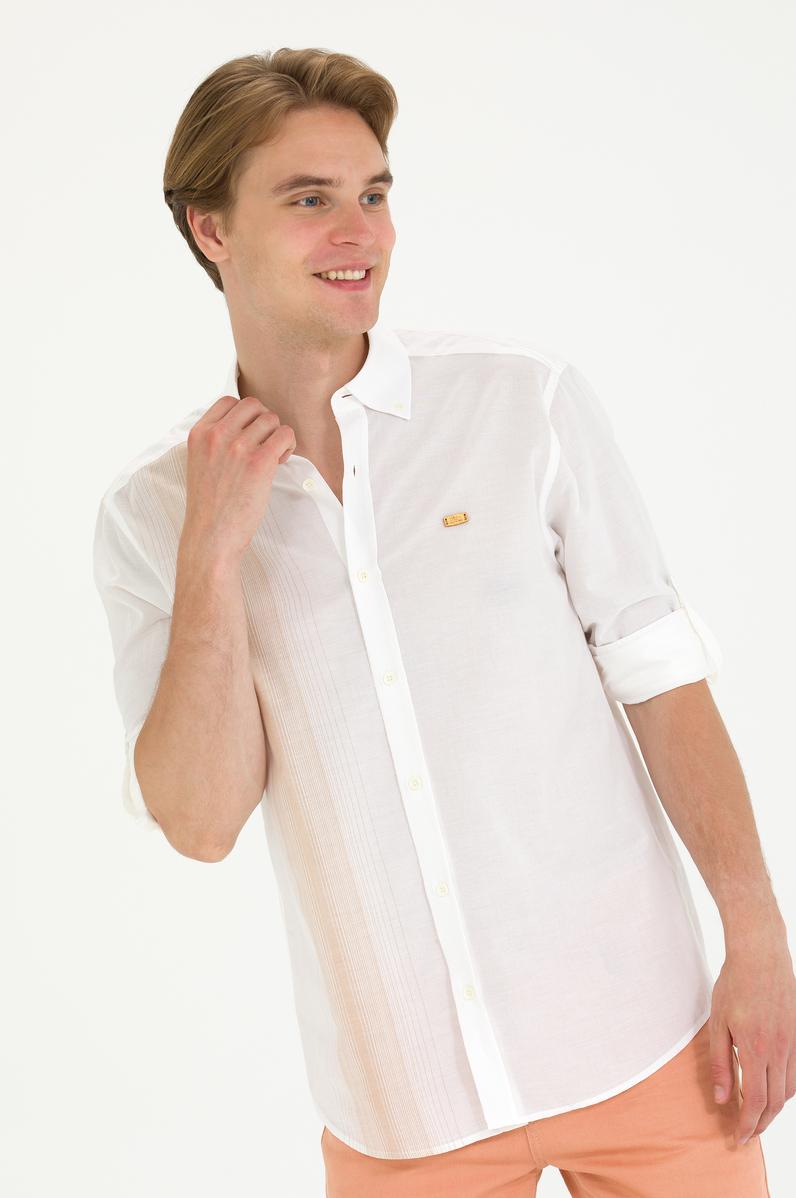 Erkek Camel Uzun Kollu Gömlek