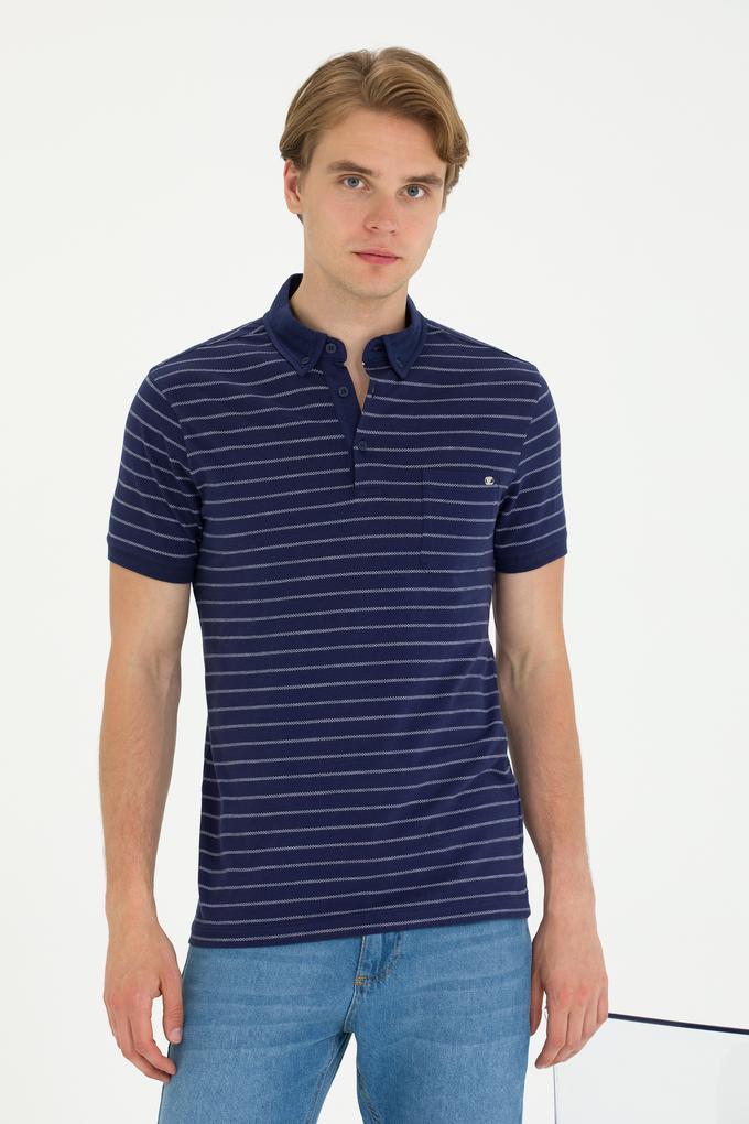 Erkek Regular Fit Polo Yaka Lacivert Tişört