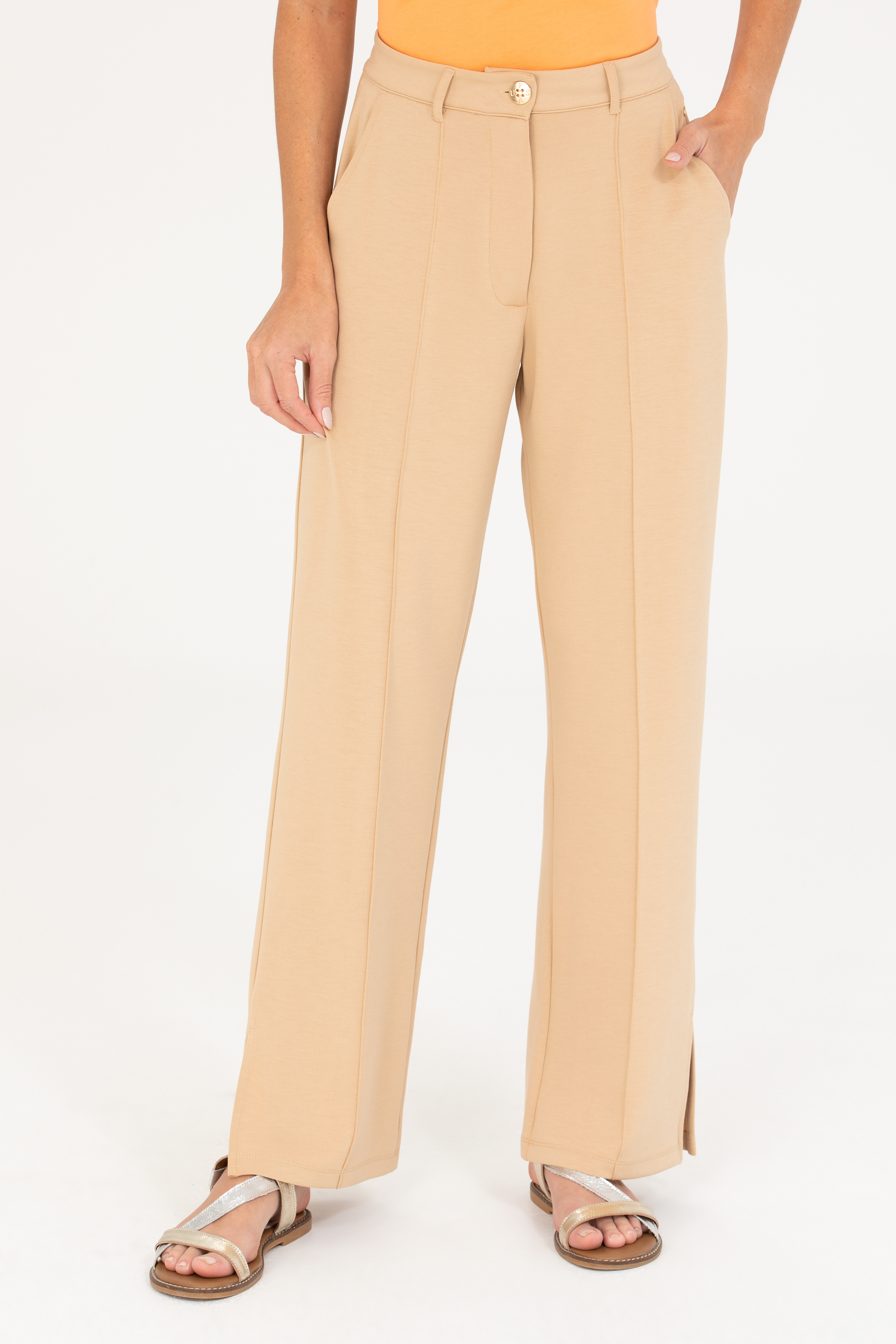 Kadın Camel Örme Pantolon - Image 2