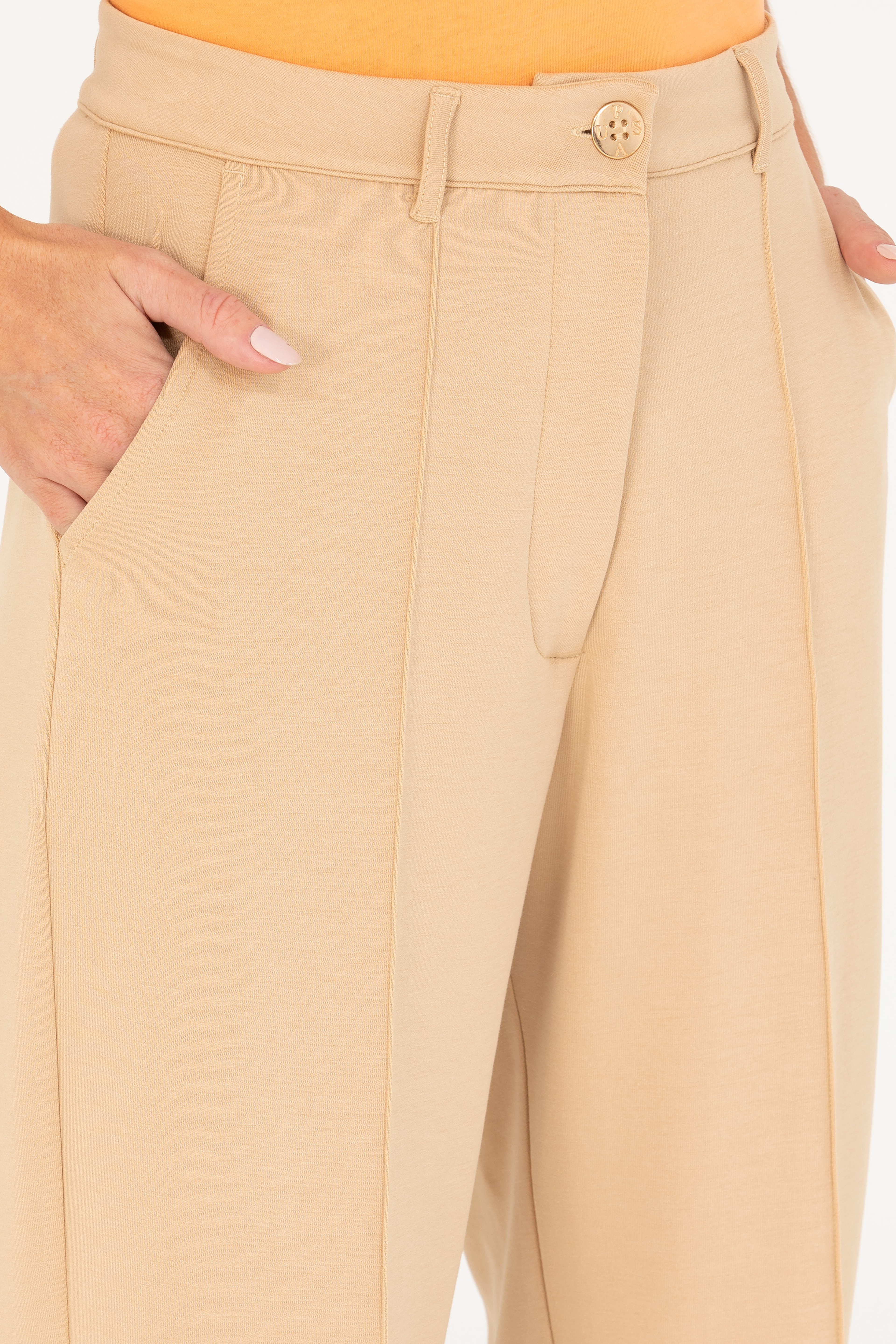 Kadın Camel Örme Pantolon