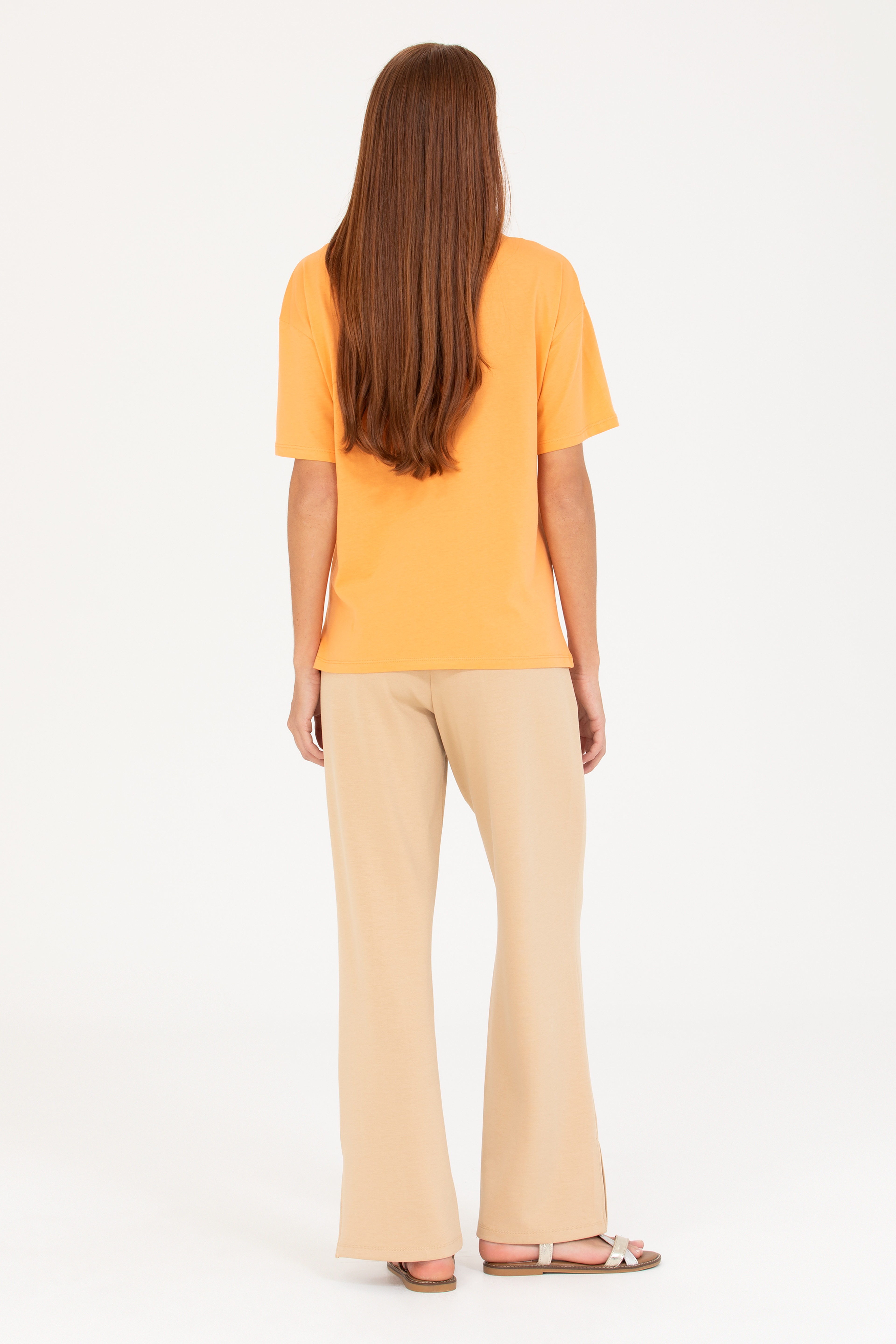 Kadın Camel Örme Pantolon - Image 4