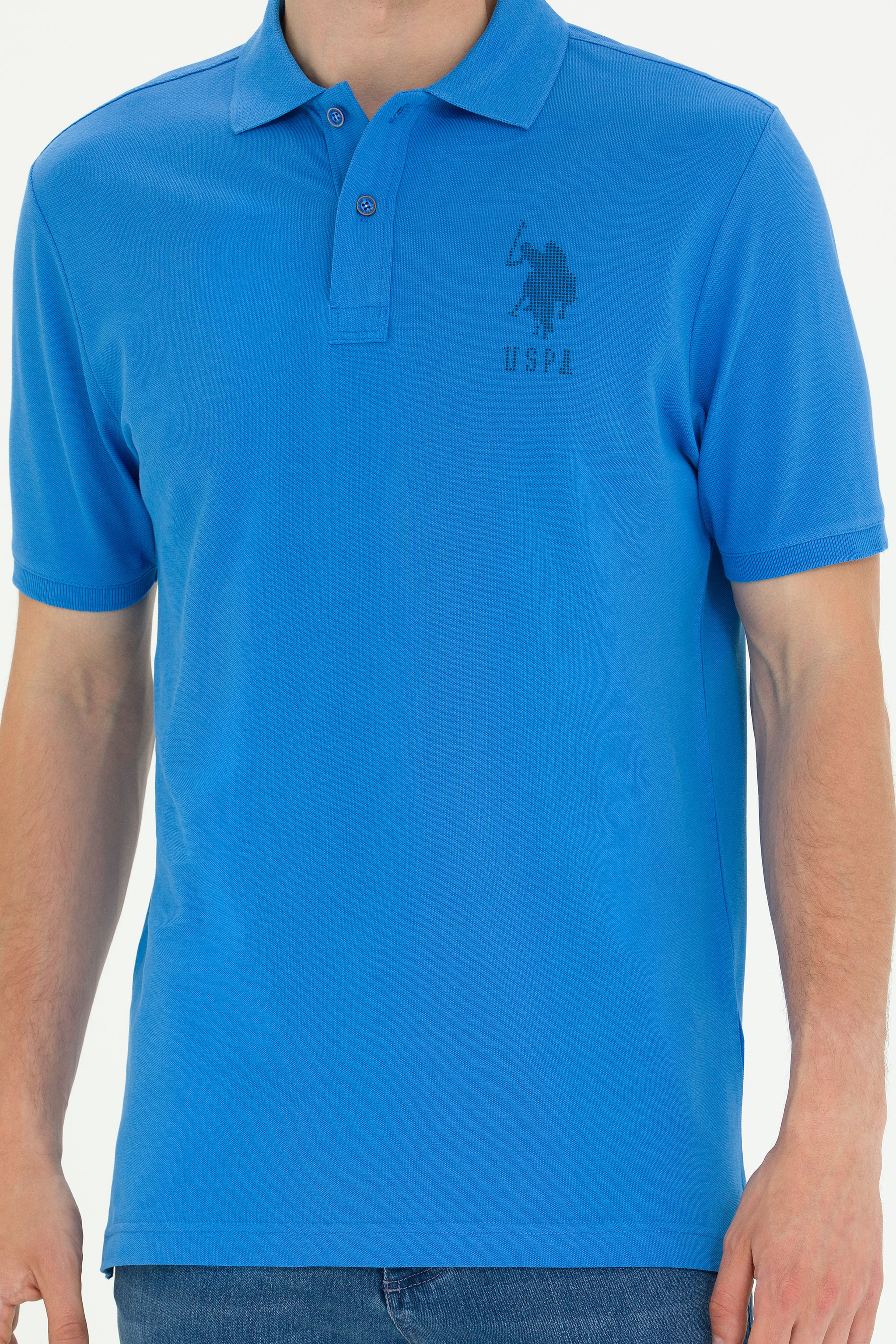 Erkek Saks Polo Yaka Tişört - Image 6