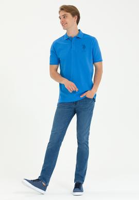 Erkek Saks Polo Yaka Tişört - 50263420043