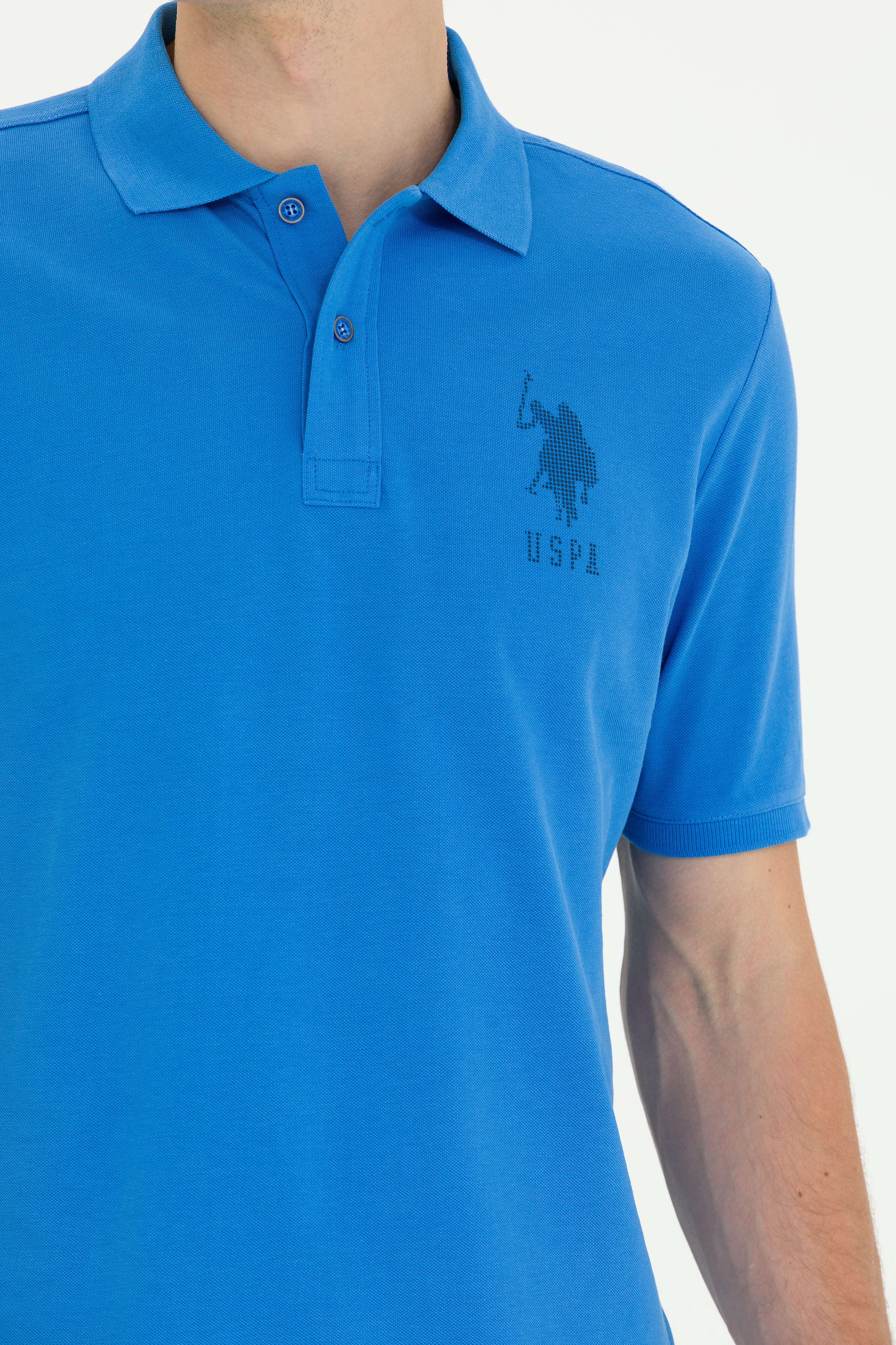 Erkek Saks Polo Yaka Tişört - Image 7