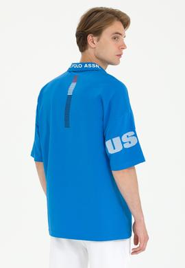 Erkek Saks Oversize Polo Yaka Tişört - 50263571034