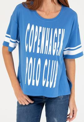 Kadın Saks Bisiklet Yaka Tişört - 50264175027