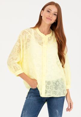 Kadın Açık Sarı Uzun Kollu Gömlek - 50264223011