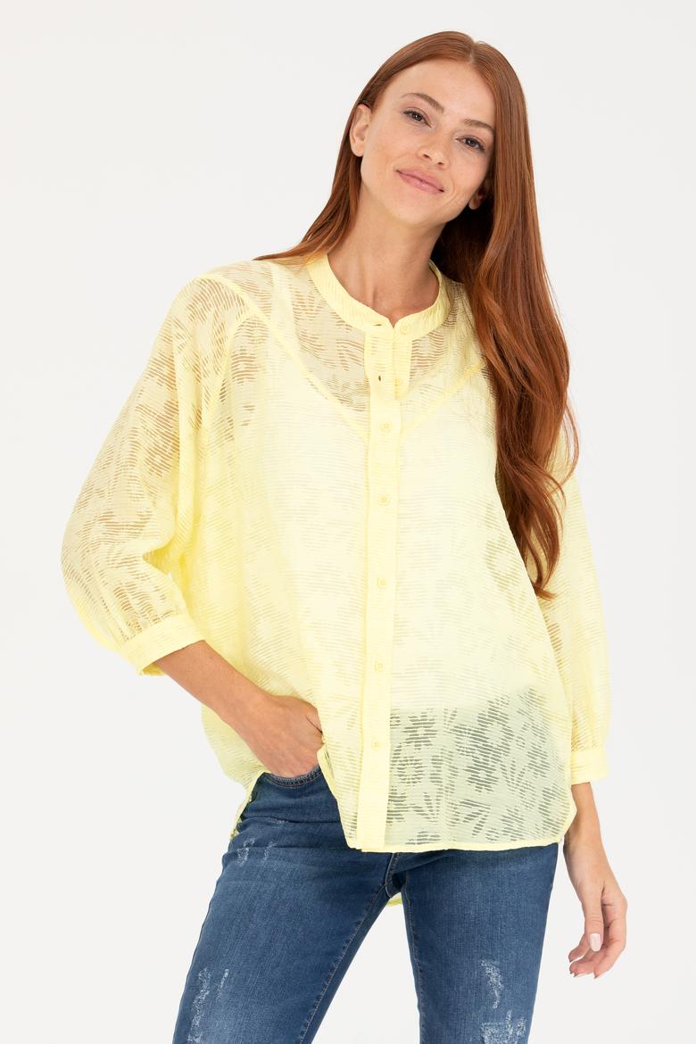 Kadın Açık Sarı Uzun Kollu Gömlek