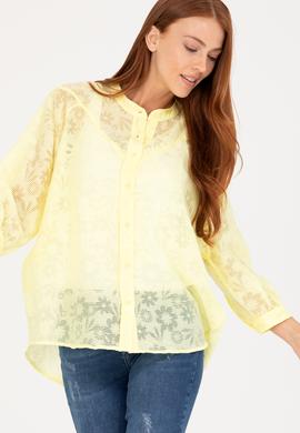 Kadın Açık Sarı Uzun Kollu Gömlek - 50264223011