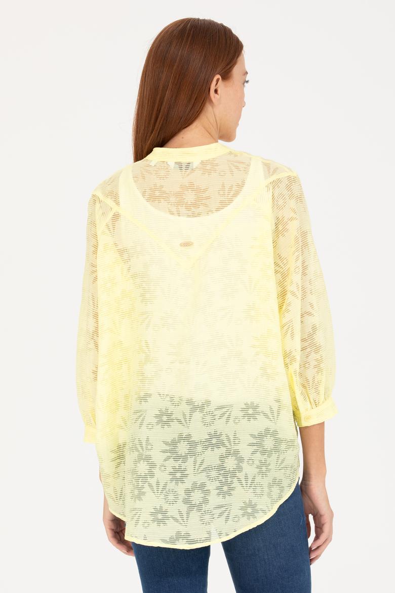 Kadın Açık Sarı Uzun Kollu Gömlek - 50264223011