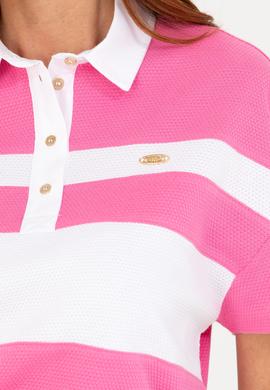 Kadın Pembe Polo Yaka Tişört - 50265258014