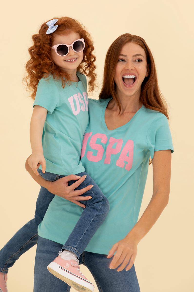 Kız Çocuk Mint Basic Bisiklet Yaka Tişört