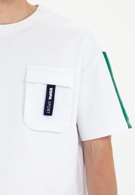 Erkek Beyaz Oversize Bisiklet Yaka Tişört - 50263576023