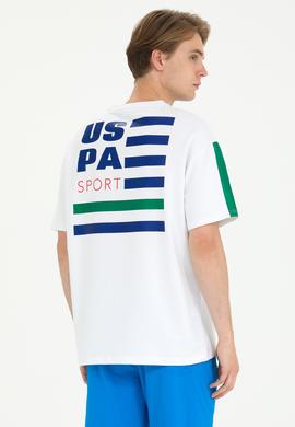 Erkek Beyaz Oversize Bisiklet Yaka Tişört - 50263576023