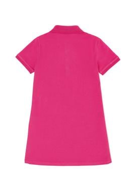 Kız Çocuk Fuşya Polo Yaka Kısa Kol Örme Elbise - 50271860001