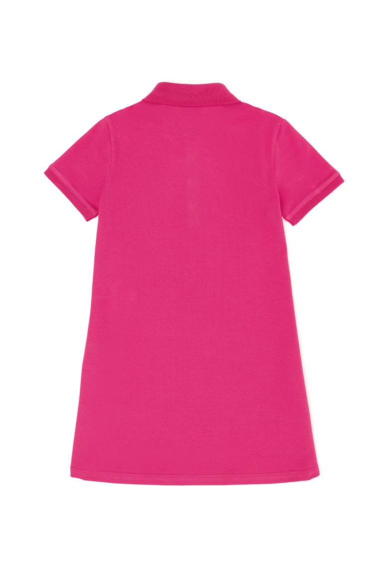Kız Çocuk Fuşya Polo Yaka Kısa Kol Örme Elbise - 50271860001