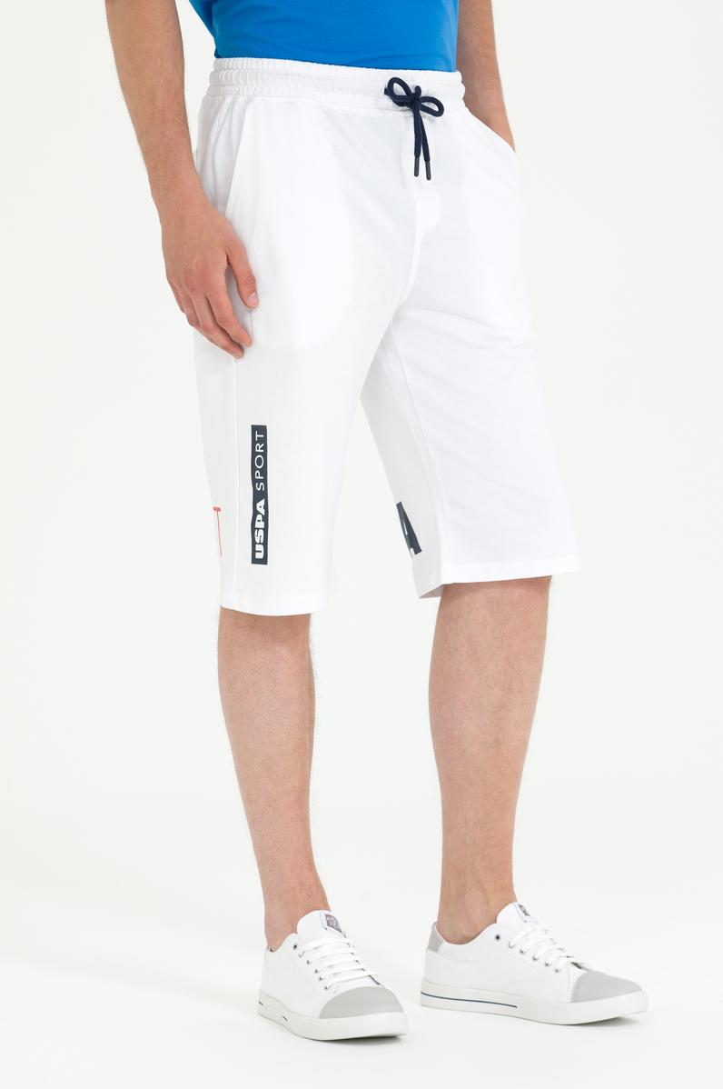 Erkek Beyaz Örme Şort