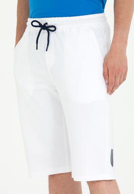 Erkek Beyaz Örme Şort - 50263433061