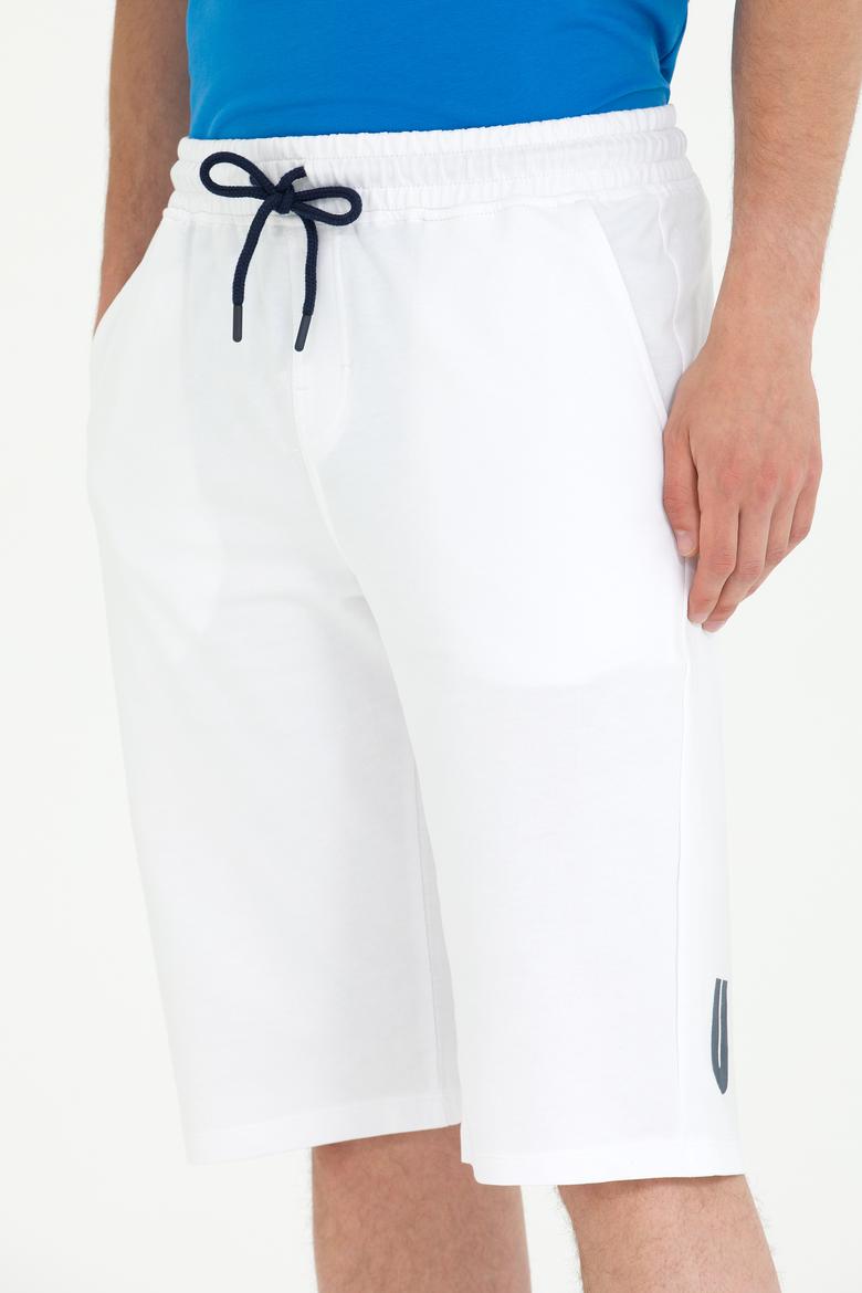 Erkek Beyaz Örme Şort - 50263433061
