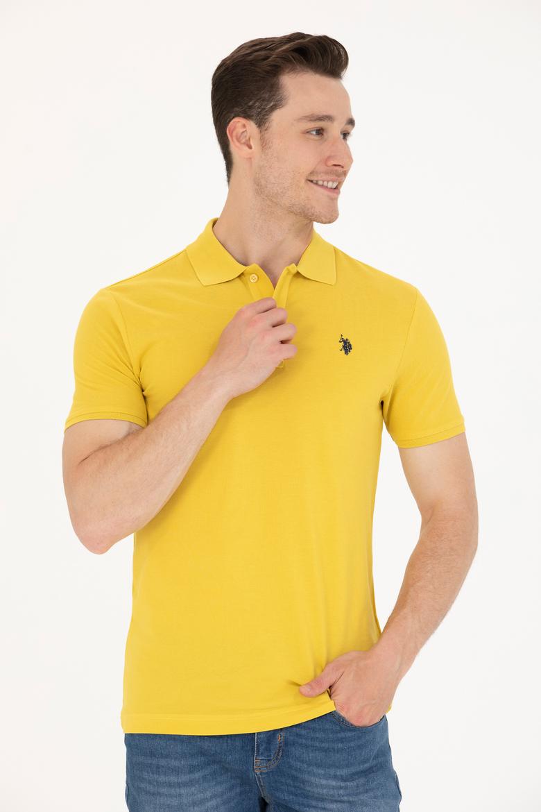 Erkek Safran Polo Yaka Basic T-Shirt - 50249149158
