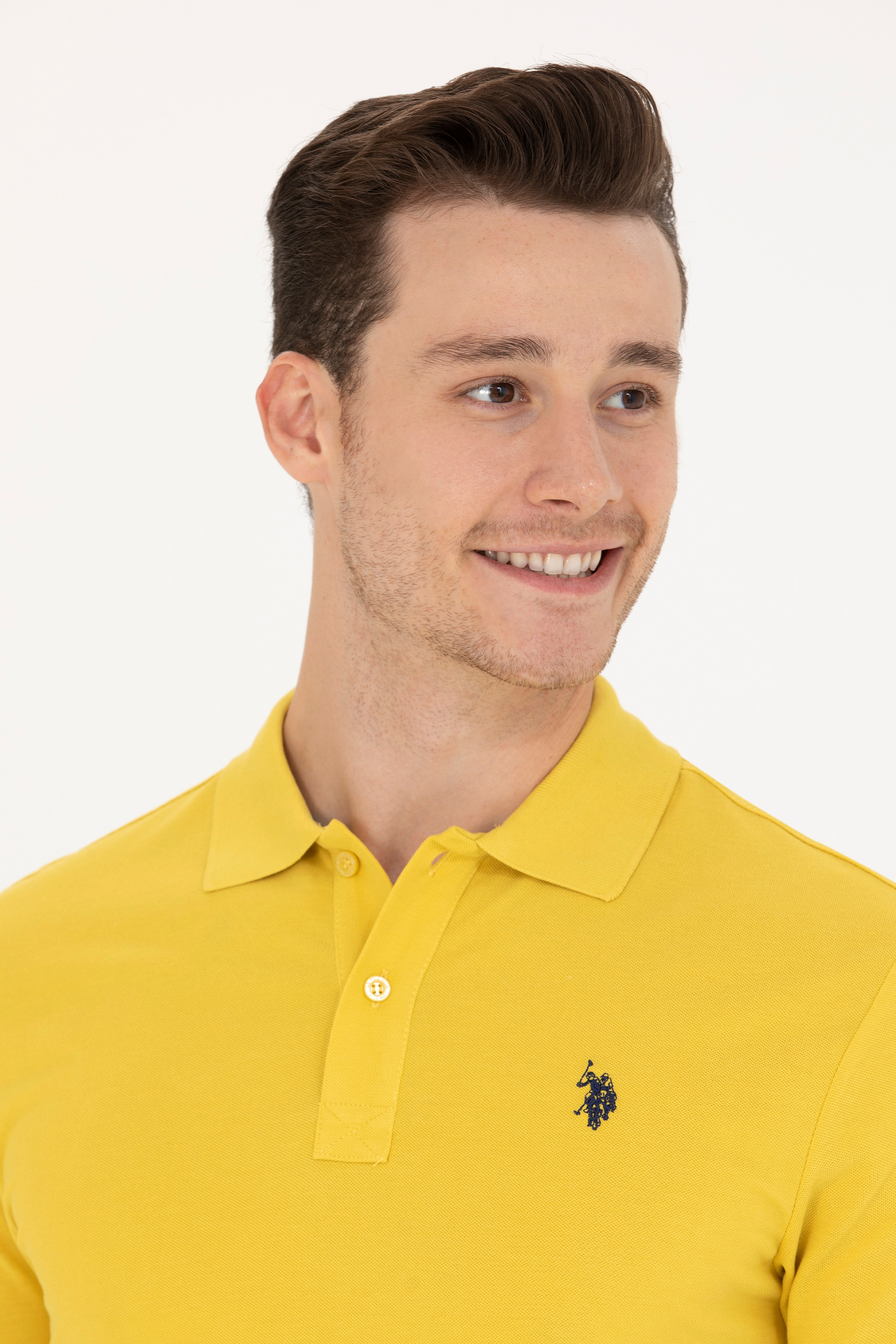 Erkek Safran Polo Yaka Basic T-Shirt - Image 2