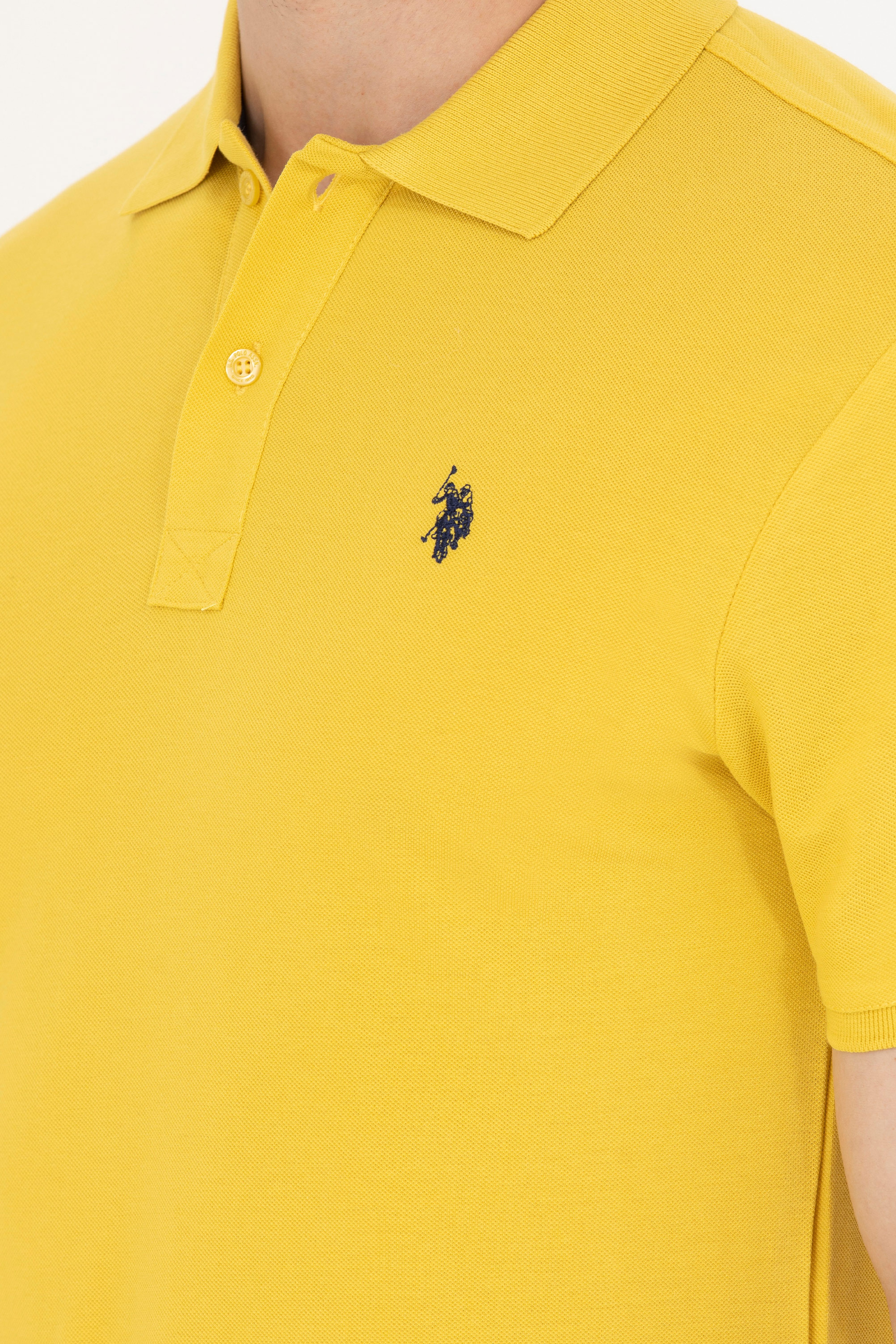 Erkek Safran Polo Yaka Basic T-Shirt