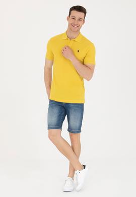 Erkek Safran Polo Yaka Basic T-Shirt - 50249149158
